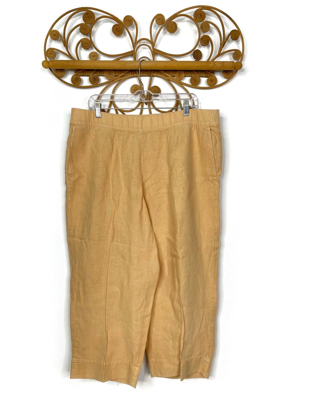 Pure Jill Garment dyed linen orange pull on pants XL